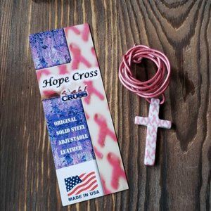 Stahl Cross ~ Hope Cross ~ Breast Cancer Necklace